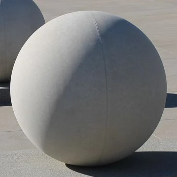 Detalle del bolardo esférico B02