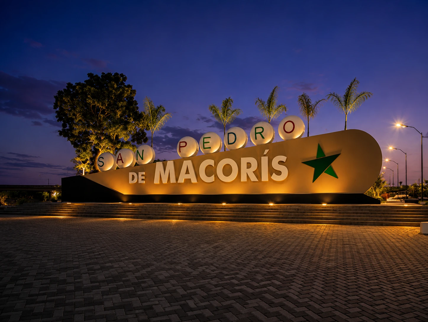 Parador fotográfico San Pedro de Macorís de noche